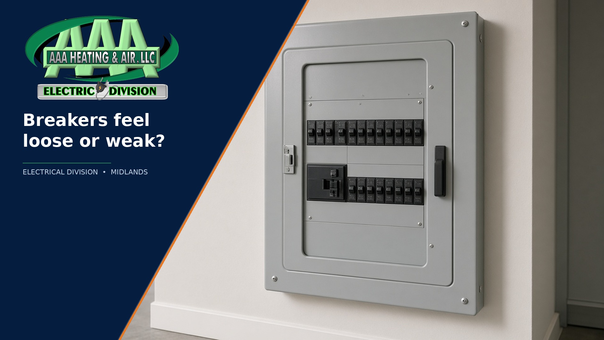 AAA Heating & Air Electrical Division featured image — why breakers may feel loose or weak and when to schedule a Midlands panel inspection.